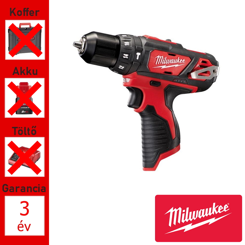 Milwaukee 12V akkus fúrócsavarozó géptest 30Nm
